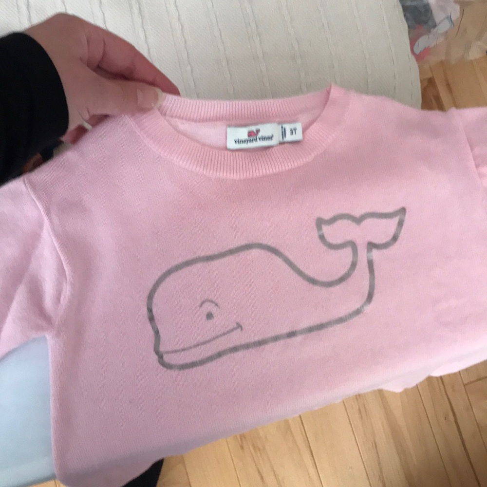 Vineyard vines pink sweater for little girls